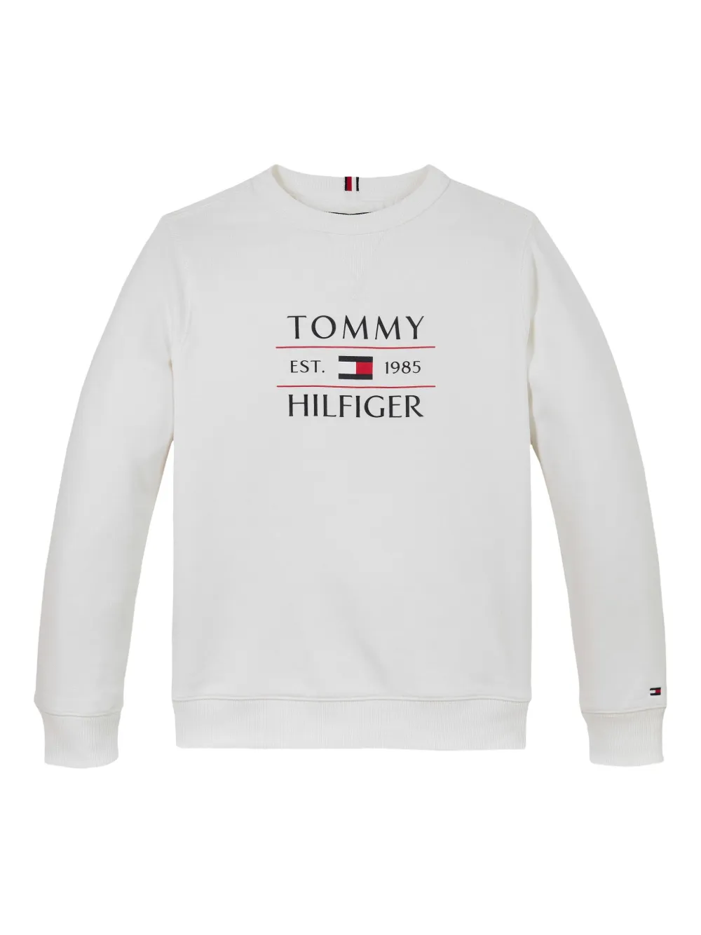 Tommy Hilfiger Junior sudadera con cuello redondo y logo estampado | blanco | Image 1