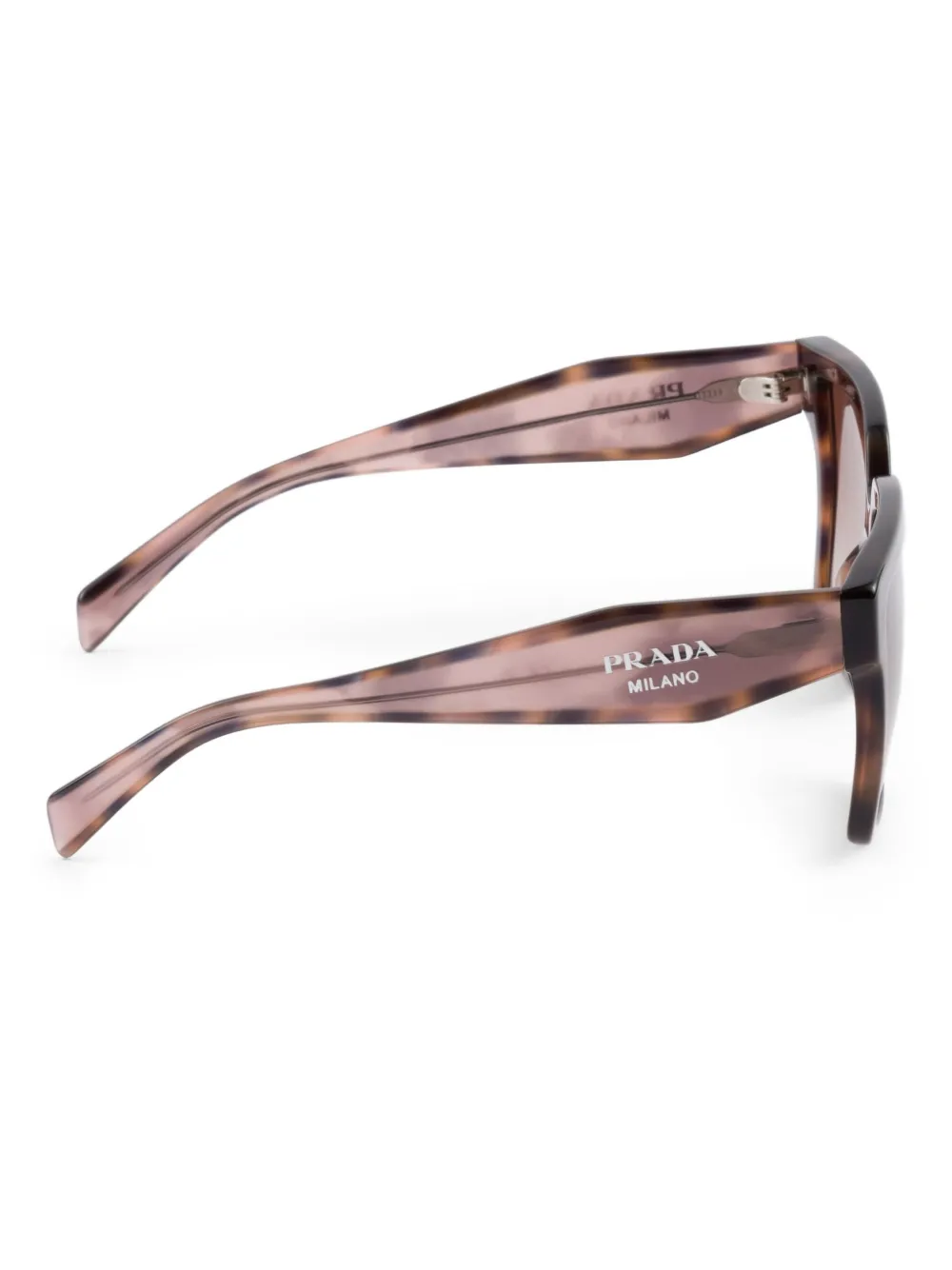Prada Eyewear Zonnebril met logoprint Bruin
