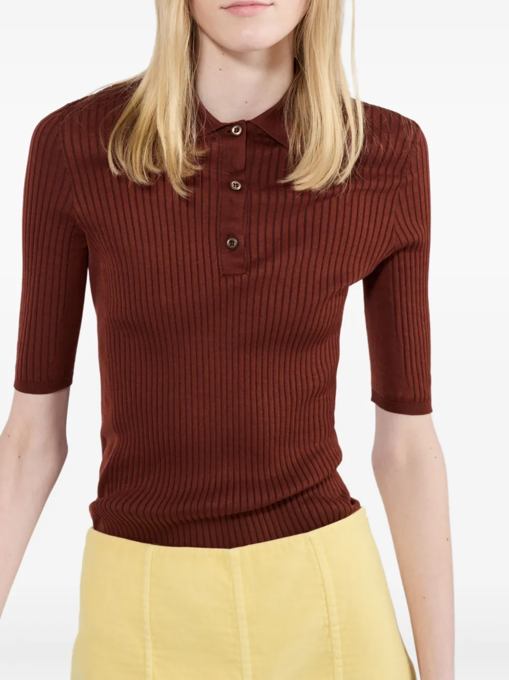Prada Katoenen polotop Bruin