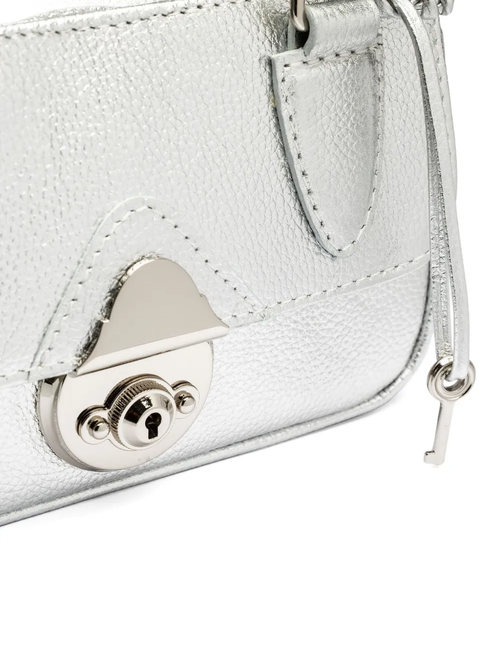 Sarah Chofakian Metallic leren mini-handtas Zilver