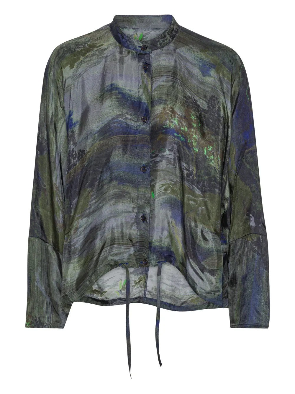 Henrik Vibskov Top met abstracte print en trekkoord Grijs