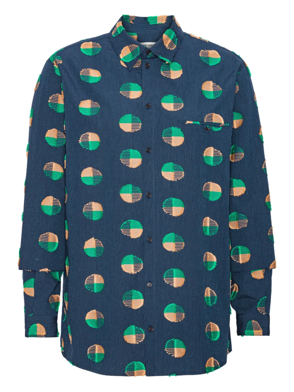 frayed-circle cotton shirt
