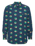 Henrik Vibskov frayed-circle cotton shirt - Blue