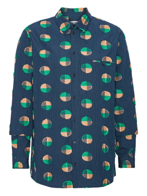 Henrik Vibskov frayed-circle cotton shirt