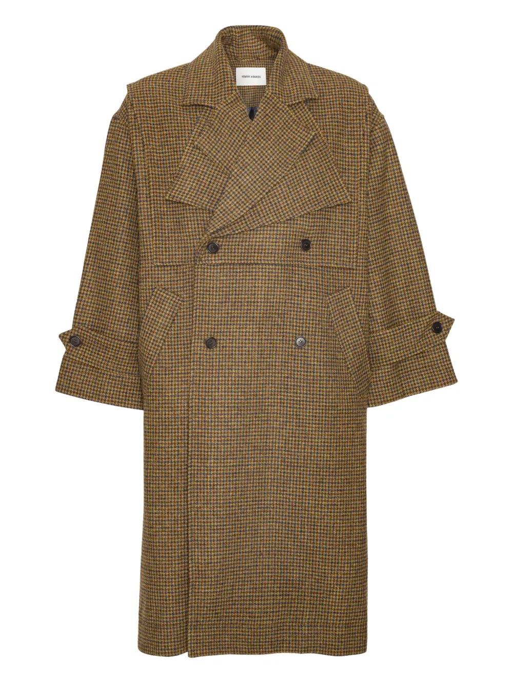 Henrik Vibskov Jas met pied-de-poule print Beige