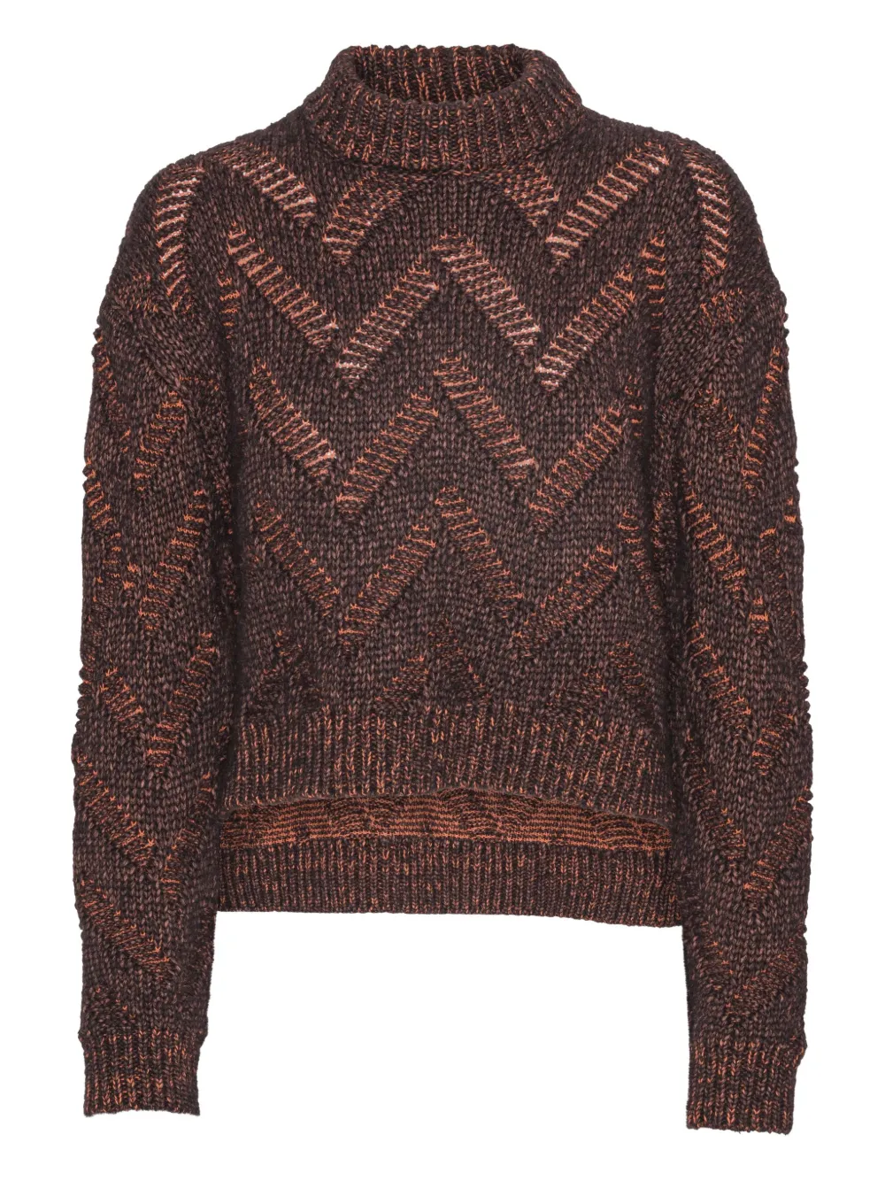 Henrik Vibskov turtleneck chevron-pattern sweater | Brown | Image 1