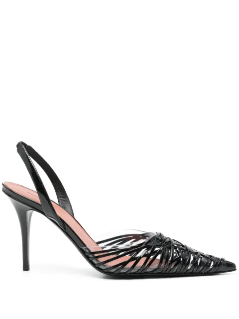 Amina Muaddi zapatillas Lori con tira trasera y tacón de 90mm