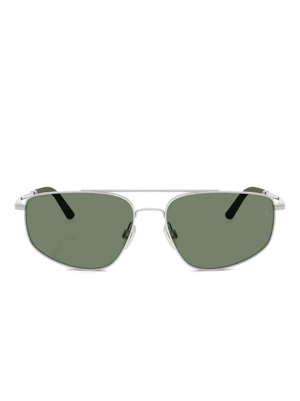 Oliver Peoples Zonnebril met metalen rechthoekig montuur Zilver