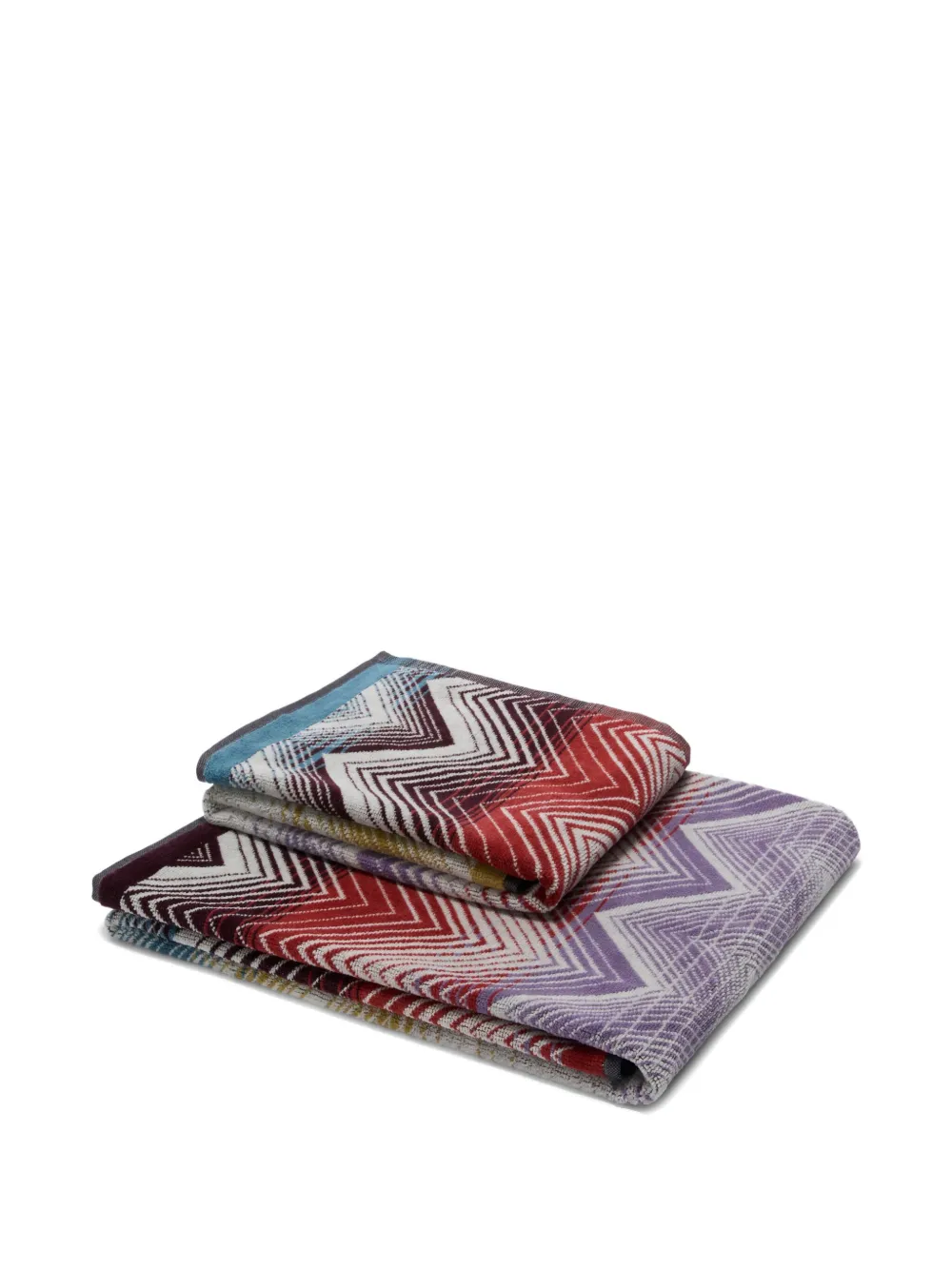 Missoni Home Marea chevron-pattern towels (set of two) | Red | Image 1
