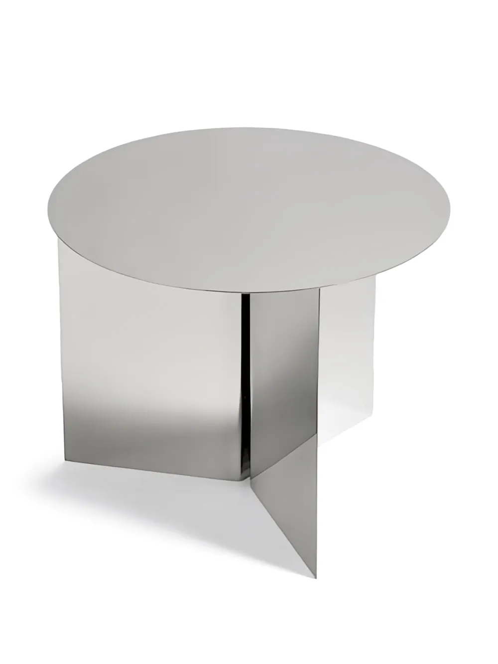 HAY Slit reflective round side table | Silver | Image 1
