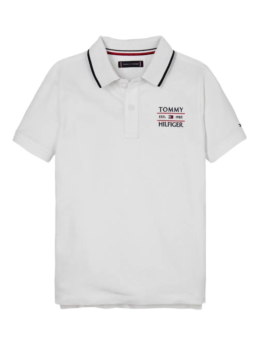 Tommy Hilfiger Junior Poloshirt met geborduurd logo Wit