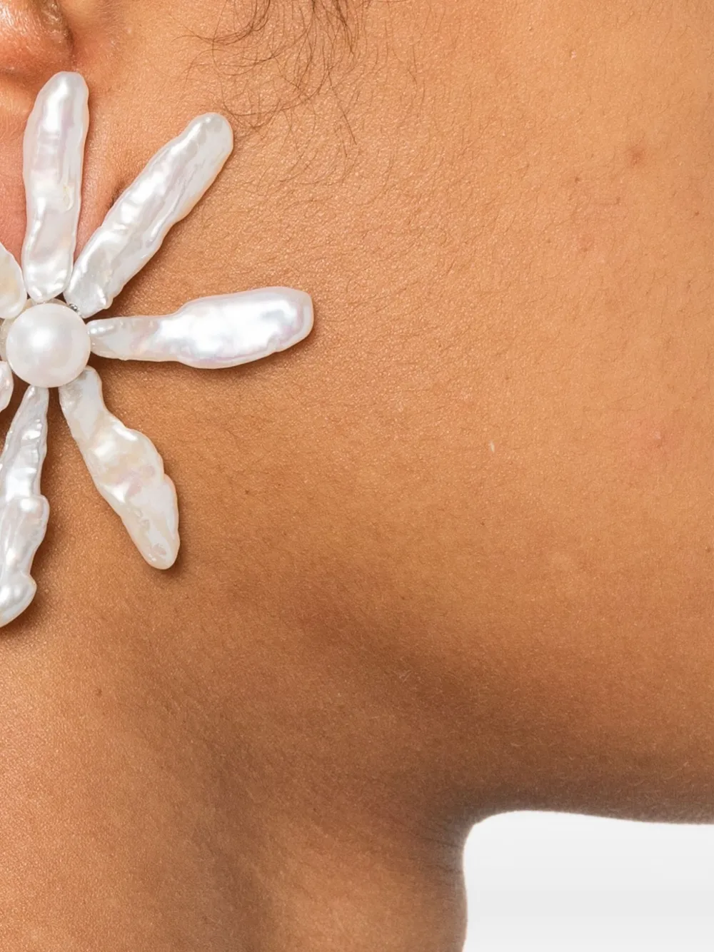 Simone Rocha Flower-design Earrings In Silver