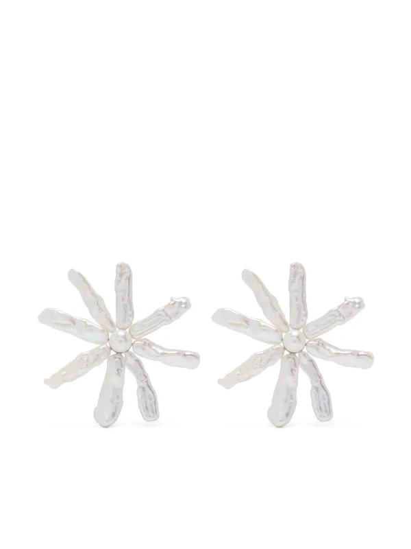 Simone Rocha Flower-design Earrings in Silver