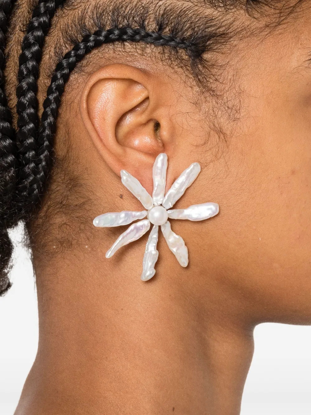 Simone Rocha Oorbellen met bloem design - Zilver