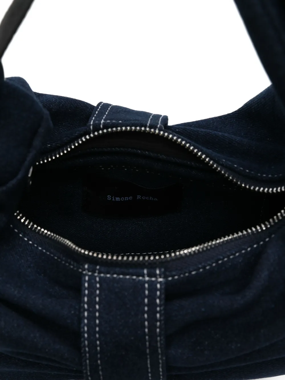 Simone Rocha Schoudertas verfraaid met parel en strik Blauw