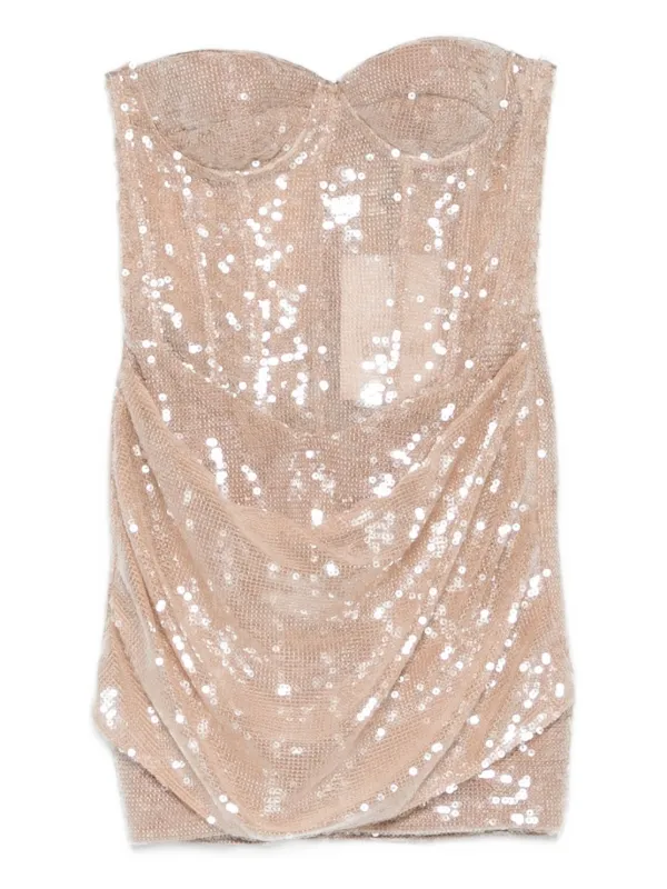 The New Arrivals Ilkyaz Ozel Pamela Mini Dress | Neutrals | FARFETCH