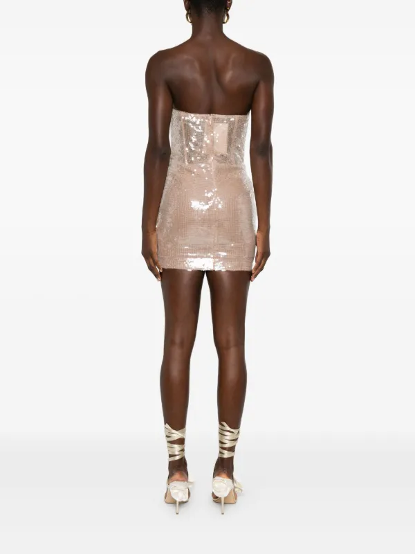 The New Arrivals Ilkyaz Ozel Pamela Mini Dress | Neutrals | FARFETCH