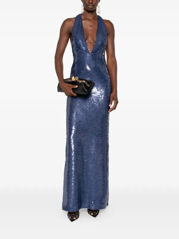 The New Arrivals Ilkyaz Ozel Olympia sequin-embellished Maxi Dress | Blue | FARFETCH OM The New Arrivals Ilkyaz Ozel Olympia sequin-embellished Maxi Dress | Blue | FARFETCH OM