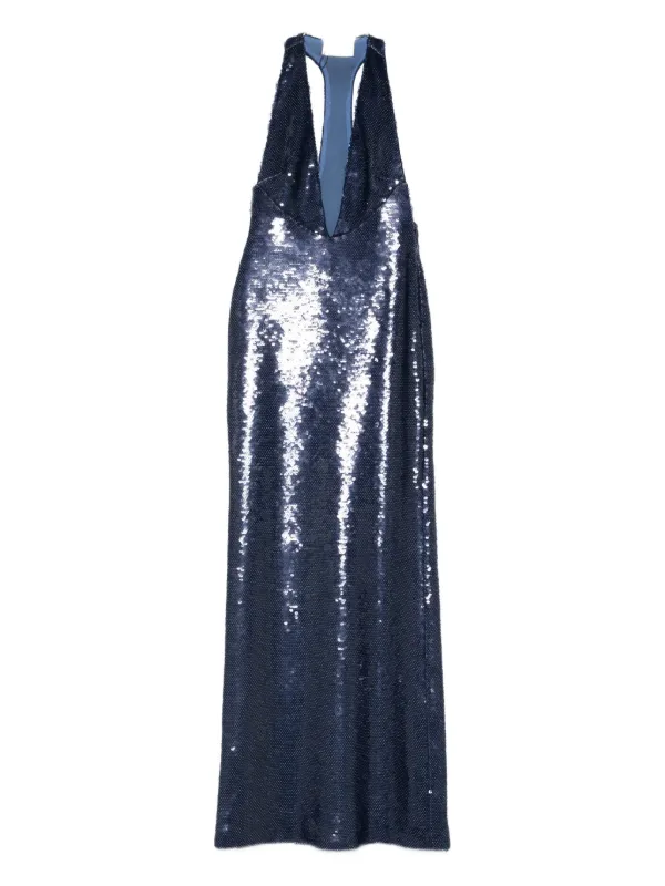 ilkyaz ozel sequin dress The New Arrivals Ilkyaz Ozel Manu Sequin-embellished Satin Gown - Women - Gold Dresses