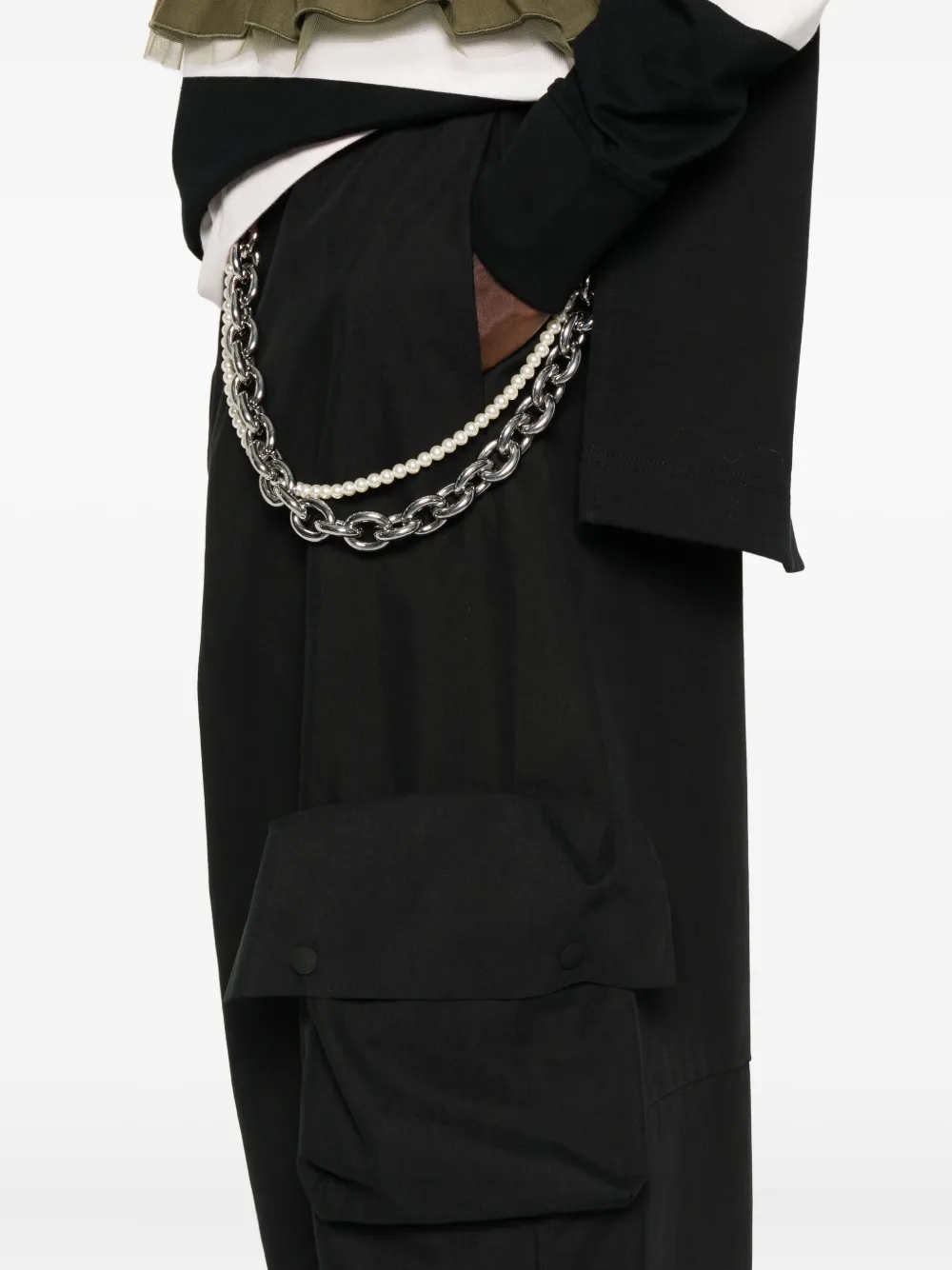 Simone Rocha Broek met trekkoordsluiting en zakken Zwart