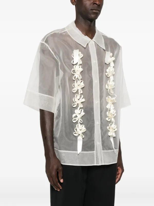 Simone Rocha フローラルリボン シャツ | ニュートラル | FARFETCH JP