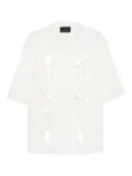 Simone Rocha floral-ribbon shirt - Neutrals
