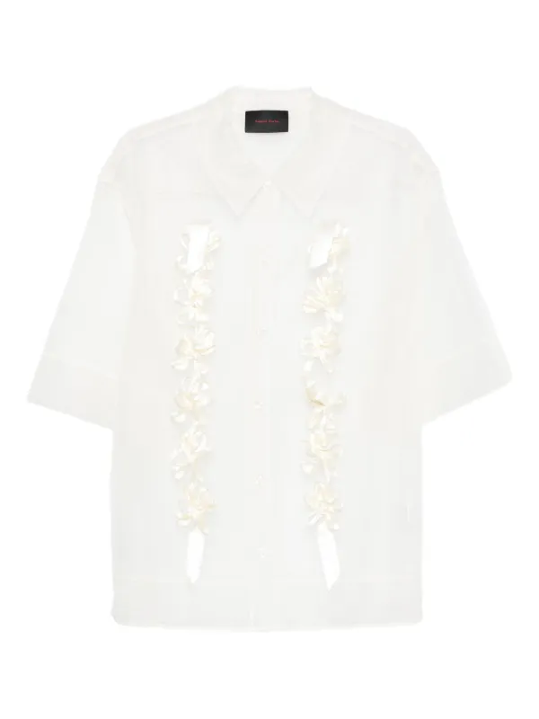 Simone Rocha フローラルリボン シャツ | ニュートラル | FARFETCH JP