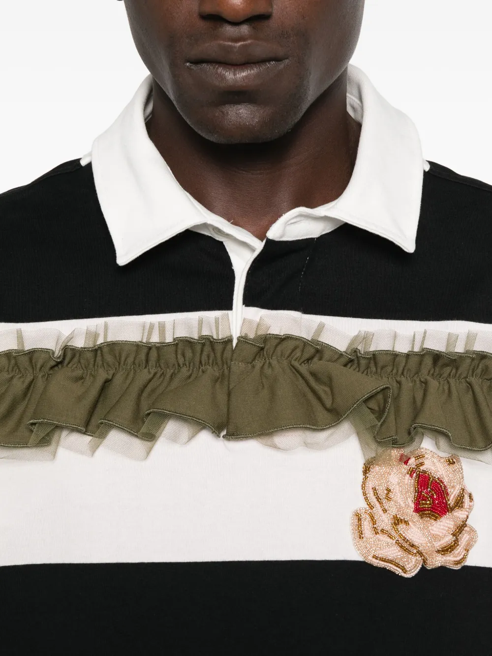 Simone Rocha Poloshirt met ruches Zwart