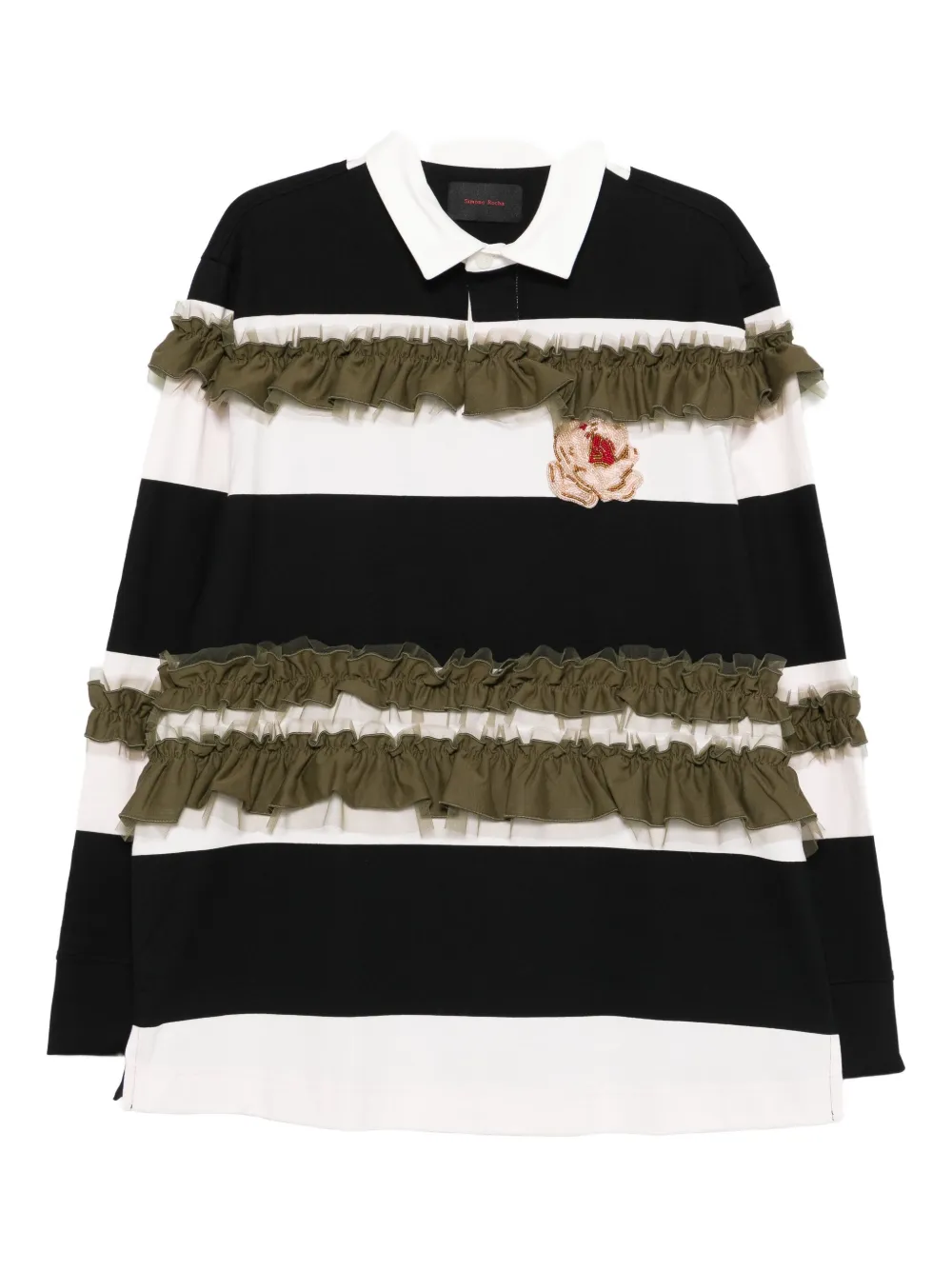 Simone Rocha Ruffle-detail Polo Shirt In Multi