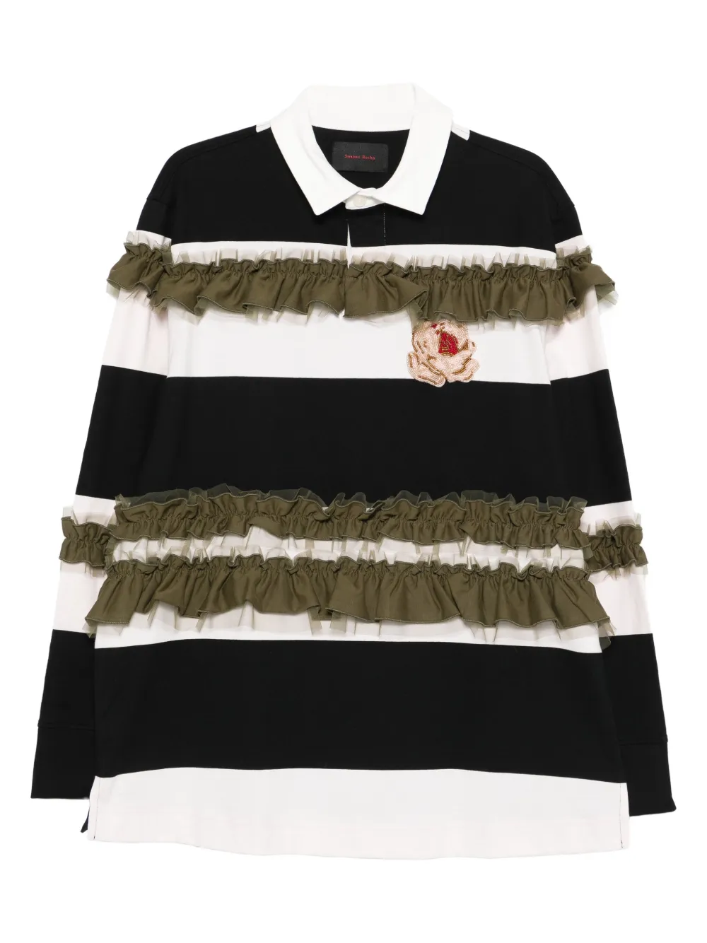 Simone Rocha Poloshirt met ruches Zwart