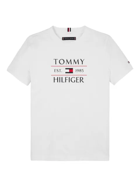 Tommy Hilfiger Junior playera con cuello redondo y logo estampado