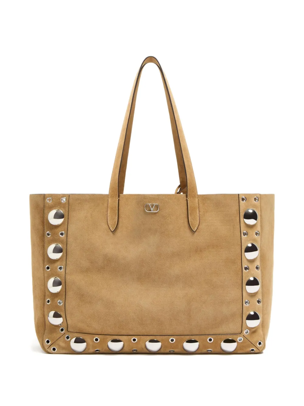 Valentino Garavani Nellcôte grote suède shopper Beige