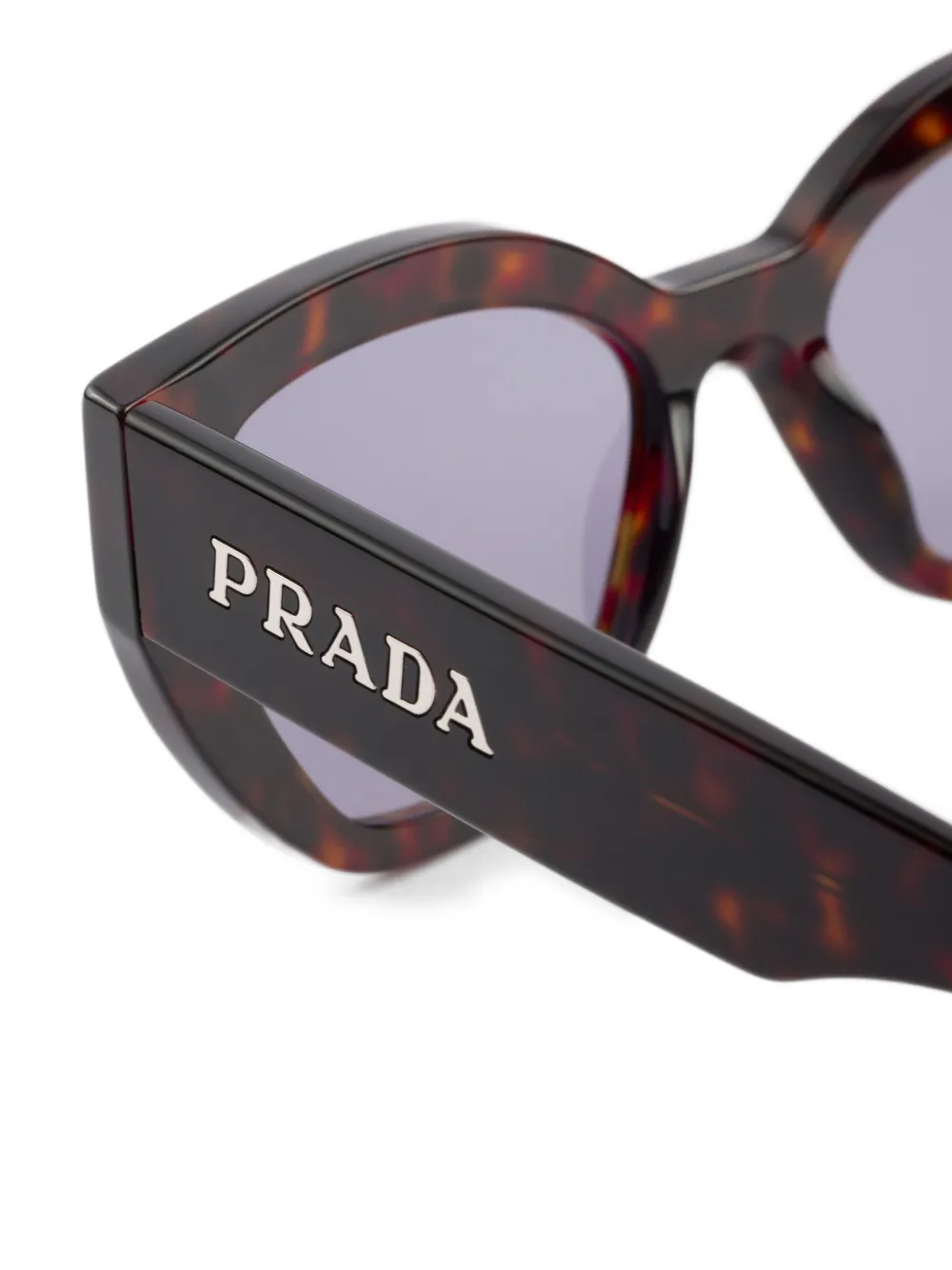 Prada Eyewear Zonnebril met logoprint Bruin