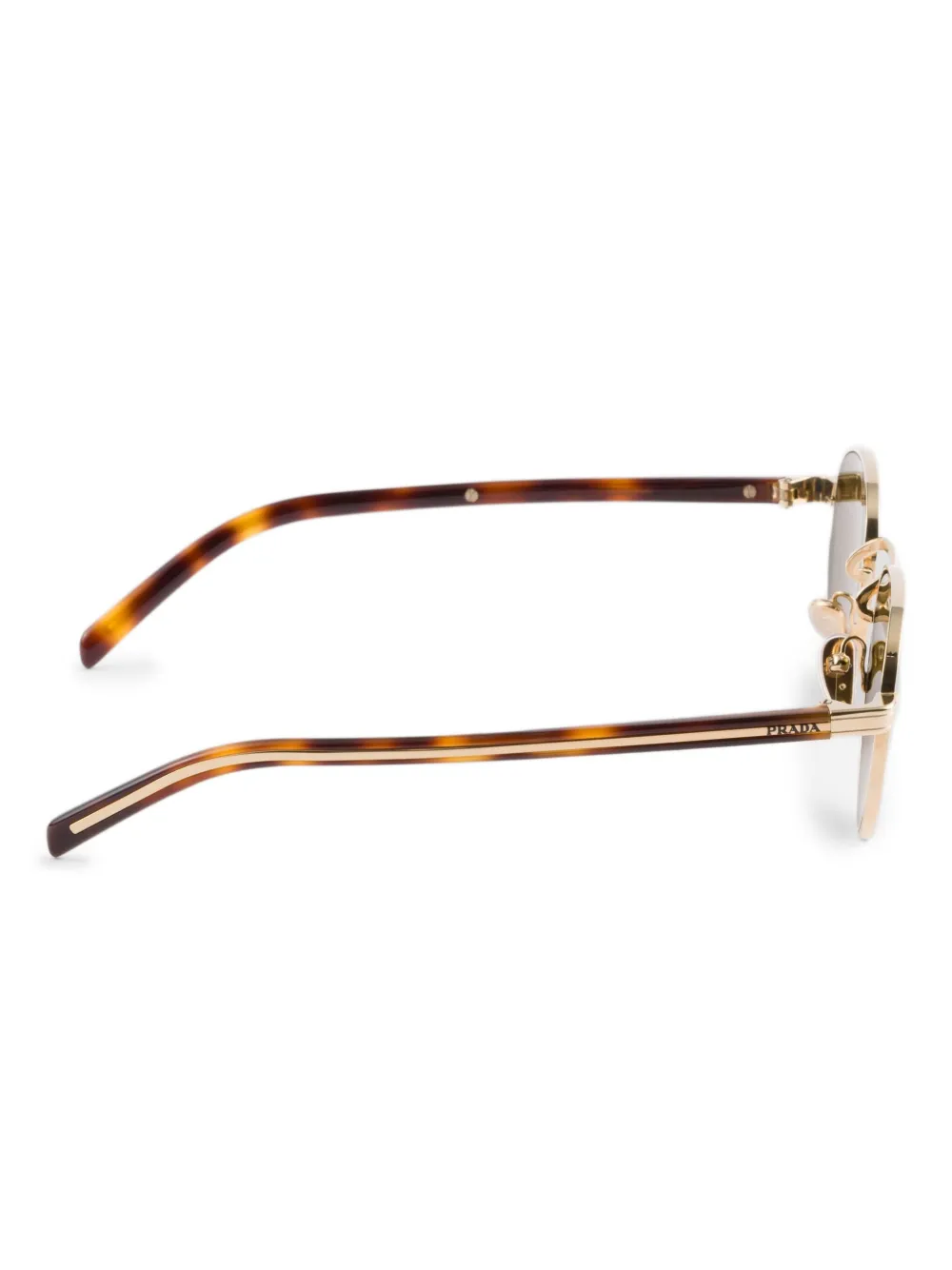 Prada Eyewear Zonnebril met rond montuur Goud