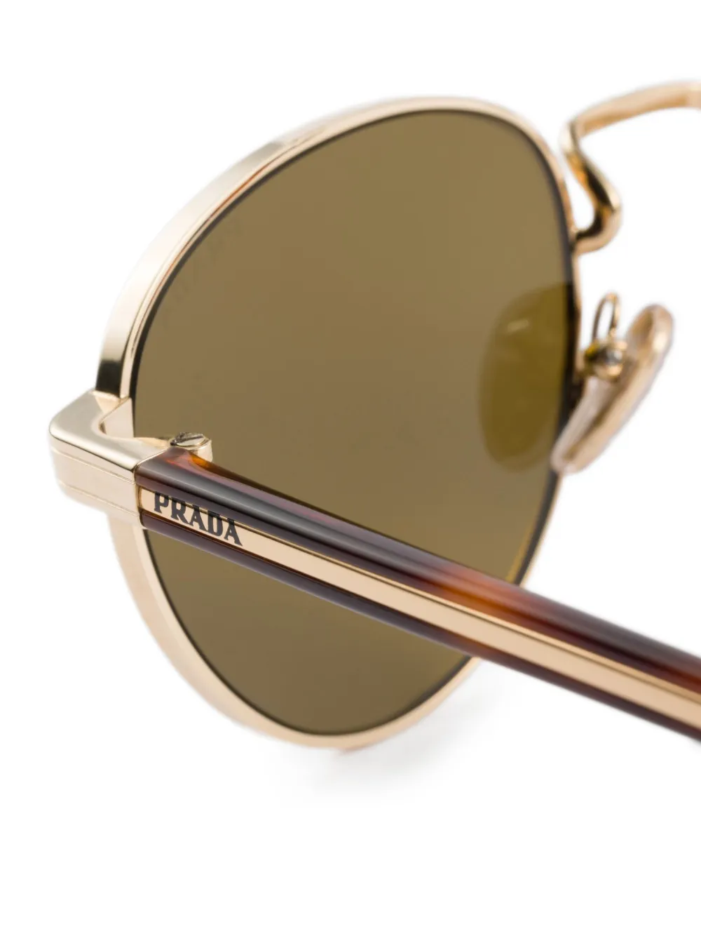 Prada Eyewear Zonnebril met rond montuur Goud