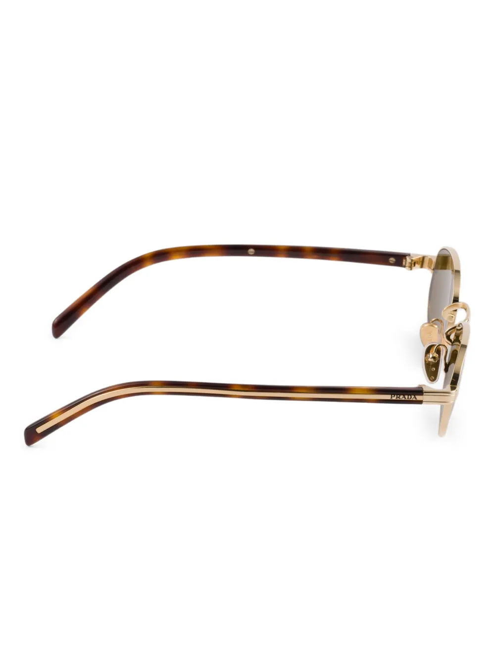 Prada Eyewear Zonnebril met gegraveerd logo Goud