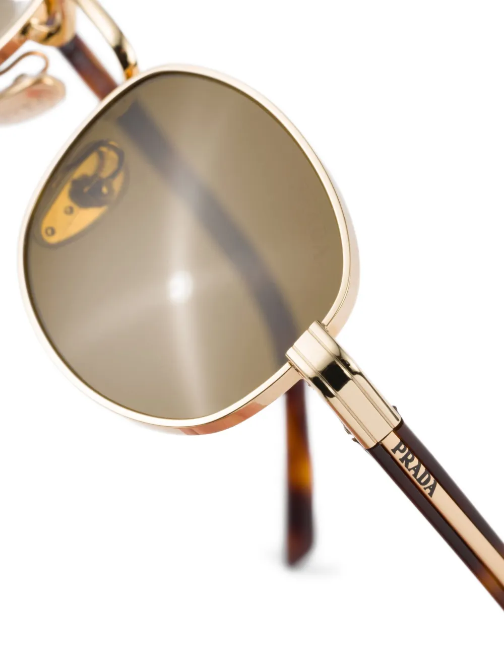 Prada Eyewear Zonnebril met gegraveerd logo Goud