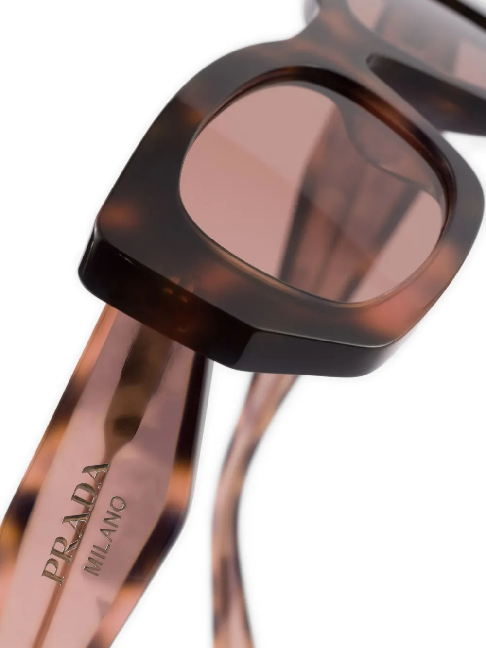 Prada Eyewear Zonnebril met rechthoekig montuur Bruin