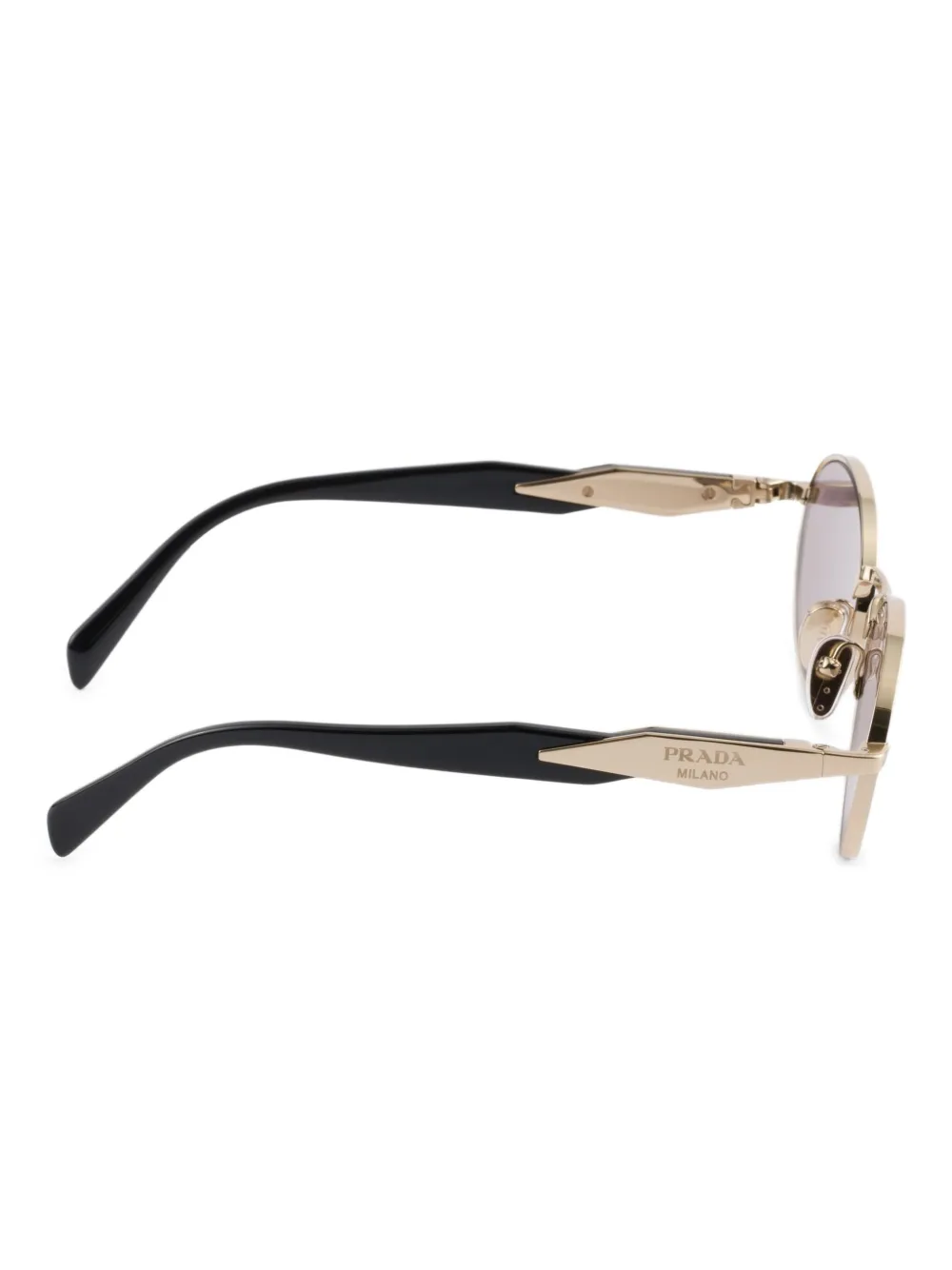 Prada Eyewear Zonnebril met ovalen montuur Goud