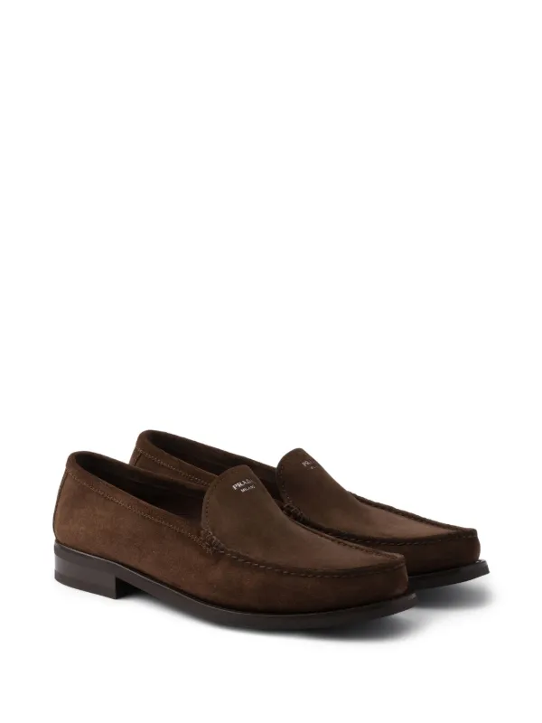PRADA プラダ ブラウン スエードローファー PRADA（プラダ）ベロア ローファー スウェード レザー ブラウン