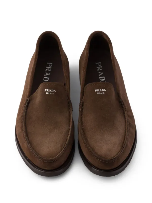 Prada スエード ローファー | ブラウン | FARFETCH JP