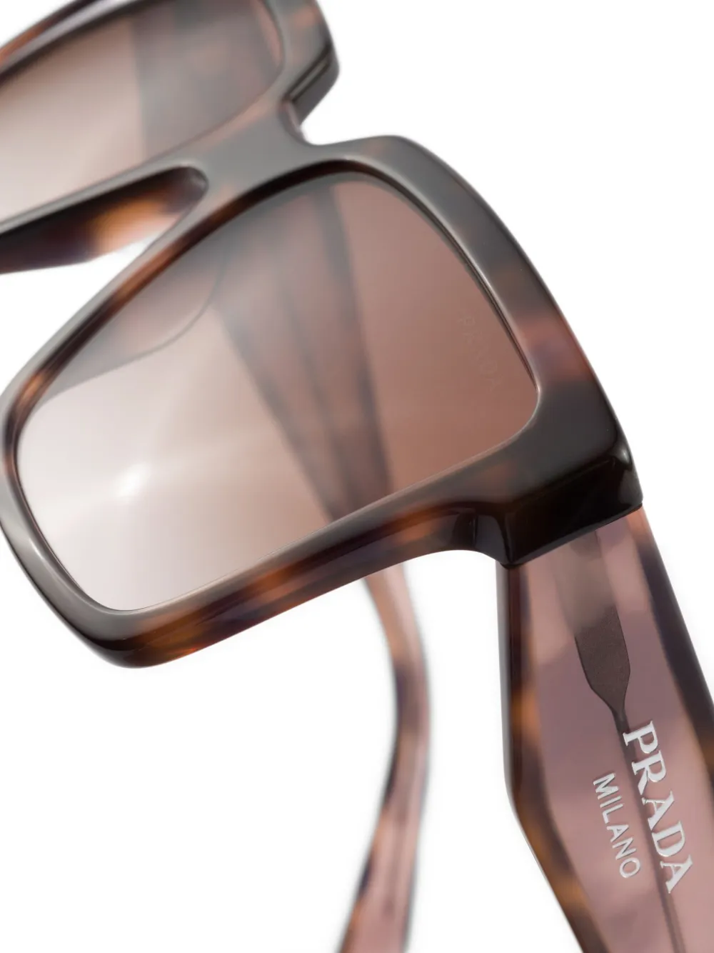 Prada Eyewear Zonnebril met logoprint Bruin