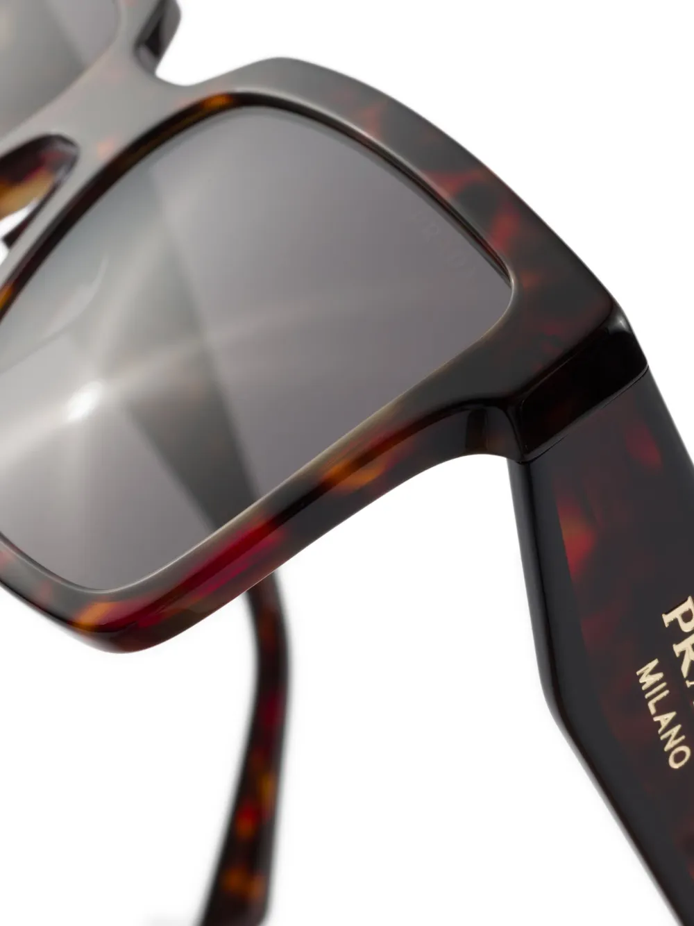 Prada Eyewear Zonnebril met logoprint Bruin