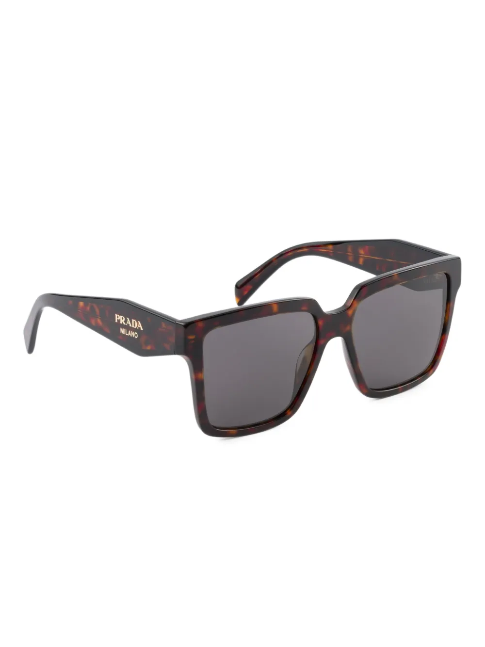 Prada Eyewear Zonnebril met logoprint Bruin