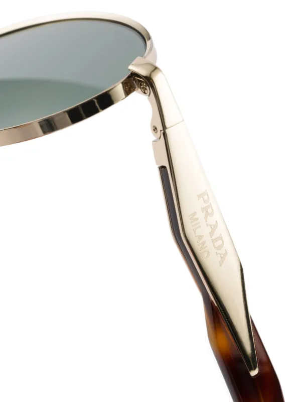 PRADA/プラダ/オーバルフレームゴールドトーンサングラス Prada Eyewear オーバルフレーム サングラス | ゴールドトーン