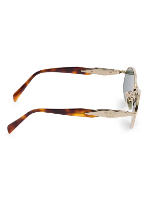 PRADA/プラダ/オーバルフレームゴールドトーンサングラス Prada Eyewear オーバルフレーム サングラス | ゴールドトーン