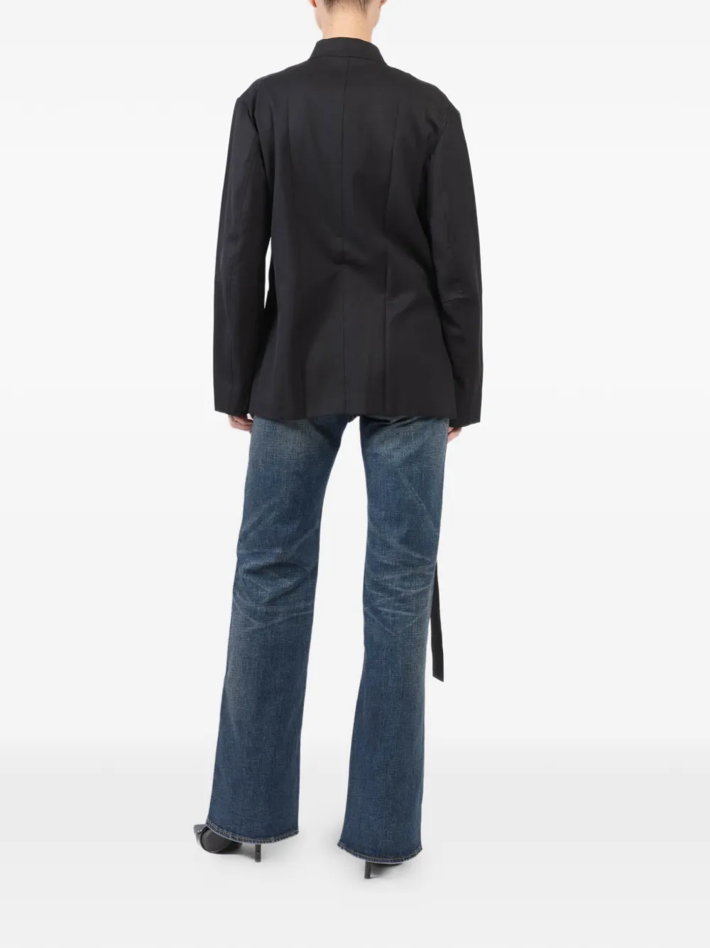 Setchu Origami Belted Jacket In Black