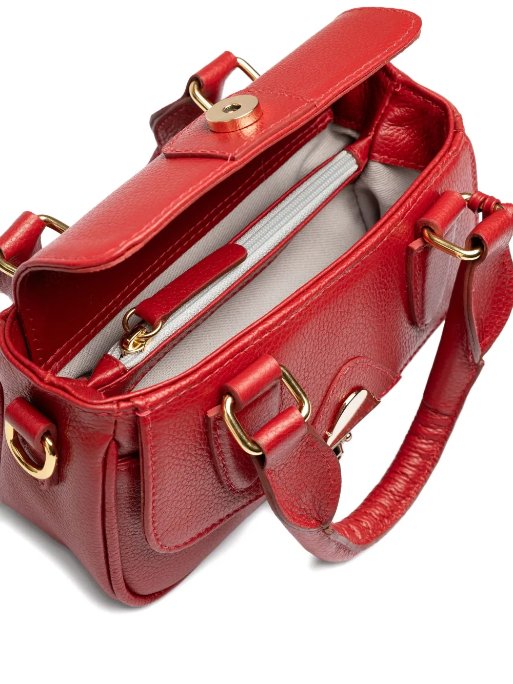 Sarah Chofakian Kleine leren handtas met structuur Rood
