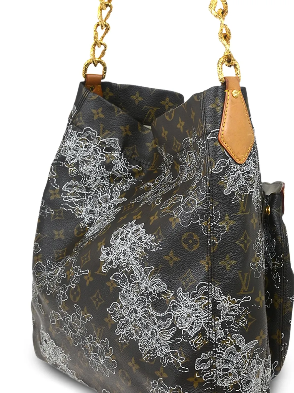Pre-owned Louis Vuitton 2007 Dentelle Fersen Gm Shoulder Bag In Brown