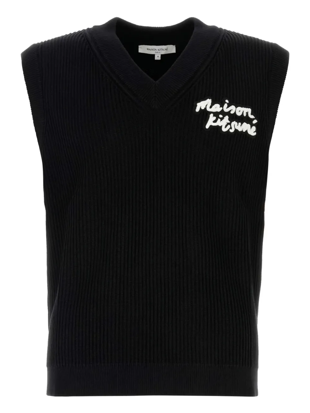 Maison Kitsuné Geribbeld hemd Zwart